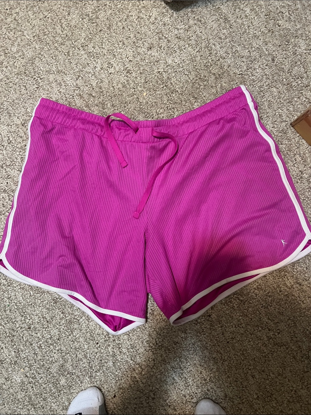 Danskin Bright Magenta Athletic Shorts with White Trim